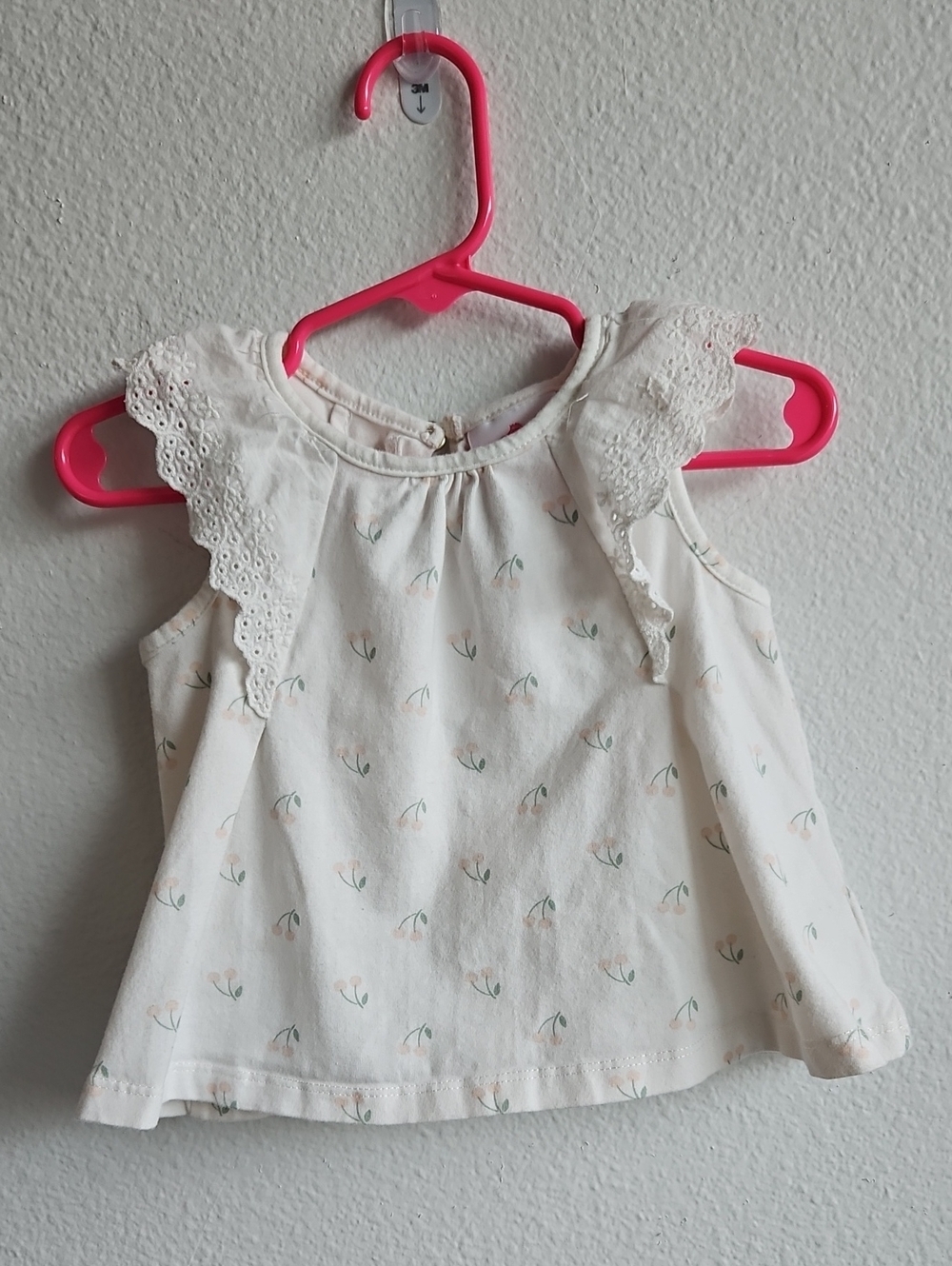 Tommy Bahama Baby Girls White Floral Eyelet Sleeveless Tank Top 12 Months Cherry